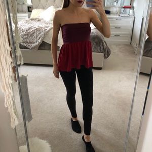 Urban Renewal Stretchy Peplum Tube Top